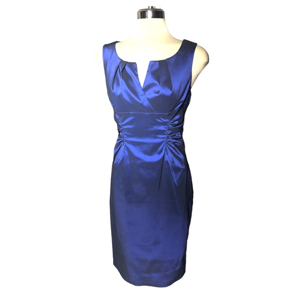 ADRIANNA PAPELL Luxury Sheath Designed Blue Dress Size 8 - Picture 6 of 15